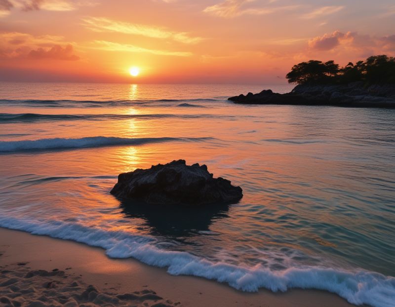 Stunning Negril beach sunset