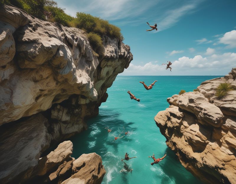 Cliff diving at Rick's Cafe